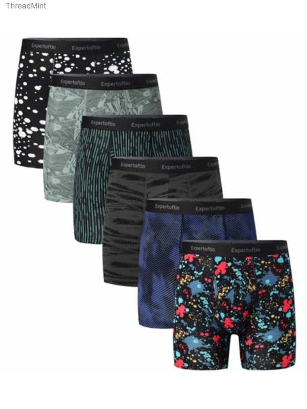Viscose Bamboo Mens Boxer Briefs 6 Inch Moisture Wicking Open Fly 3 Pack